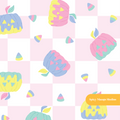 Pink Checker Spooky Halloween Pumpkins Seamless Pattern