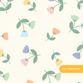 Off White Spring Tulips Floral Seamless Pattern