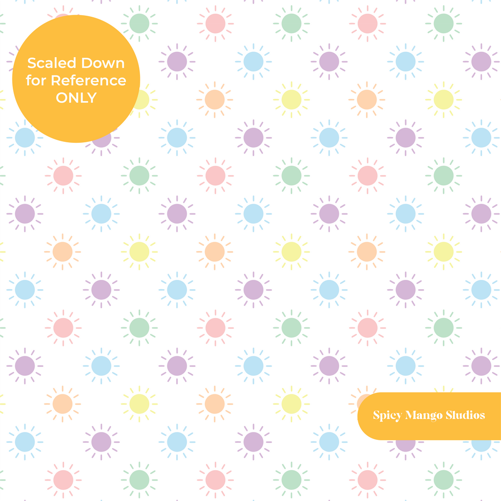 White Tropical Suns Seamless Pattern
