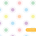 White Tropical Suns Seamless Pattern