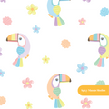 White Tropical Toucan Seamless Pattern