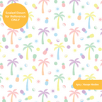White Tropical Medley Seamless Pattern