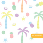 White Tropical Medley Seamless Pattern