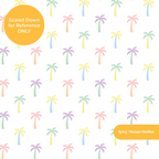 White Tropical Palm Trees Seamless Pattern