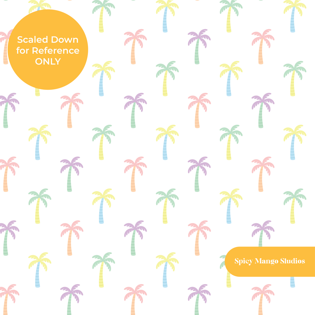 White Tropical Palm Trees Seamless Pattern