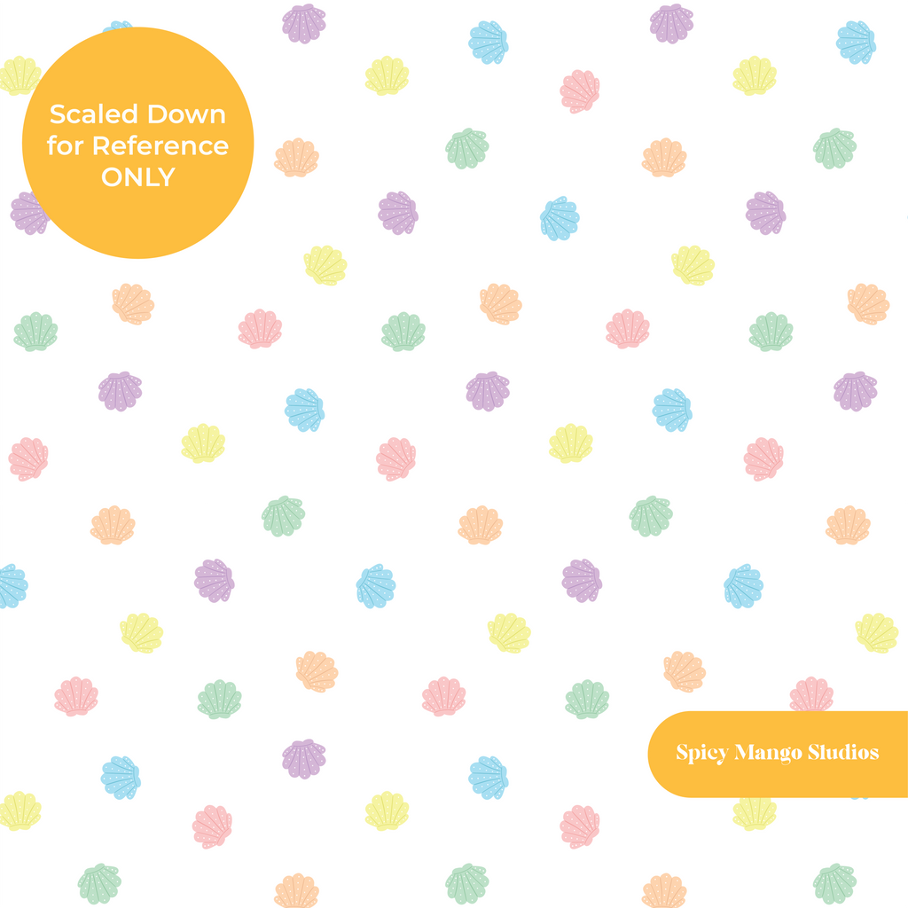 White Tropical Shells Seamless Pattern