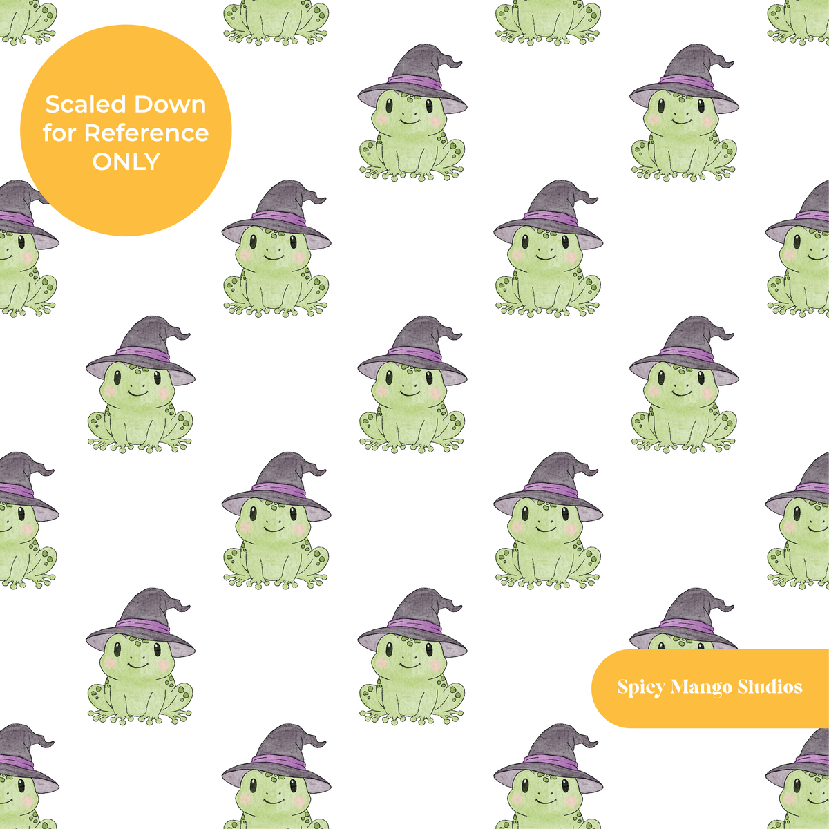 White Witchy Frog Seamless Pattern