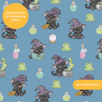 Blue Witchy Halloween Seamless Pattern – Digital Download