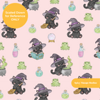 Pink Witchy Halloween Seamless Pattern – Digital Download