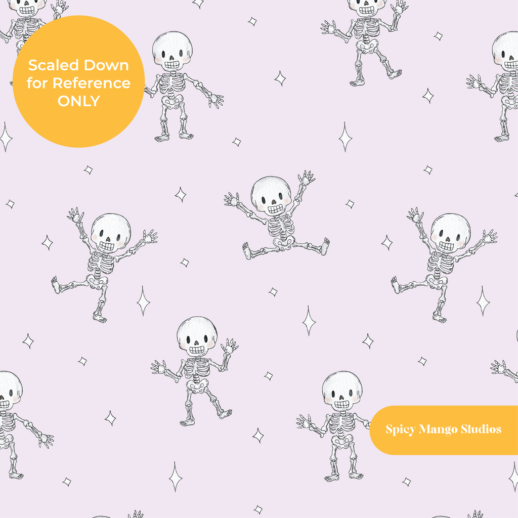Lavender Spooky Skeleton Dancers Seamless Pattern – Digital Download