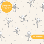 Neutral Spooky Skeleton Dancers Seamless Pattern – Digital Download