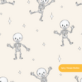 Neutral Spooky Skeleton Dancers Seamless Pattern – Digital Download