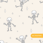 Neutral Spooky Skeleton Dancers Seamless Pattern – Digital Download