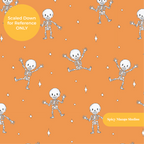 Orange Spooky Skeleton Dancers Seamless Pattern – Digital Download