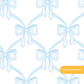 Cloud Blue Whimsical Watercolor Bow Lattice Seamless Pattern