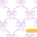 Lavender Whimsical Watercolor Bow Lattice Seamless Pattern