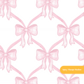 Pink Whimsical Watercolor Bow Lattice Seamless Pattern