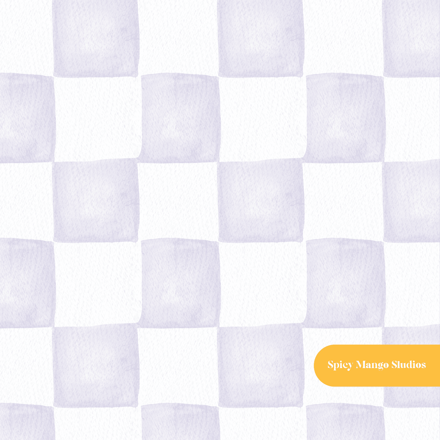 Lavender Whimsical Watercolor Checker Seamless Pattern