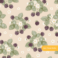Beige Watercolor Blackberry Seamless Pattern – Digital Download