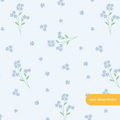 Light Blue Whimsical Watercolor Forget Me Not Floral Seamless Pattern