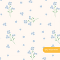 Neutral Whimsical Watercolor Forget Me Not Floral Seamless Pattern