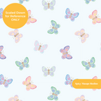 Pastel Blue Whimsical Watercolor Butterfly Seamless Pattern