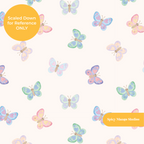 Pastel Peach Whimsical Watercolor Butterfly Seamless Pattern