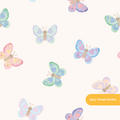 Pastel Peach Whimsical Watercolor Butterfly Seamless Pattern
