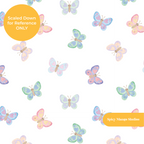 White Whimsical Watercolor Butterfly Seamless Pattern
