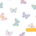 White Whimsical Watercolor Butterfly Seamless Pattern