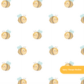 White Whimsical Watercolor Bee Seamless Pattern
