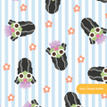 Light Blue Stripe Francine Halloween Seamless Pattern