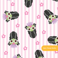 Pink Stripe Francine Halloween Seamless Pattern