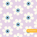 Lavender Evil Eye Daisy Floral Seamless Pattern