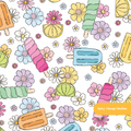White Popsicle Floral Seamless Pattern