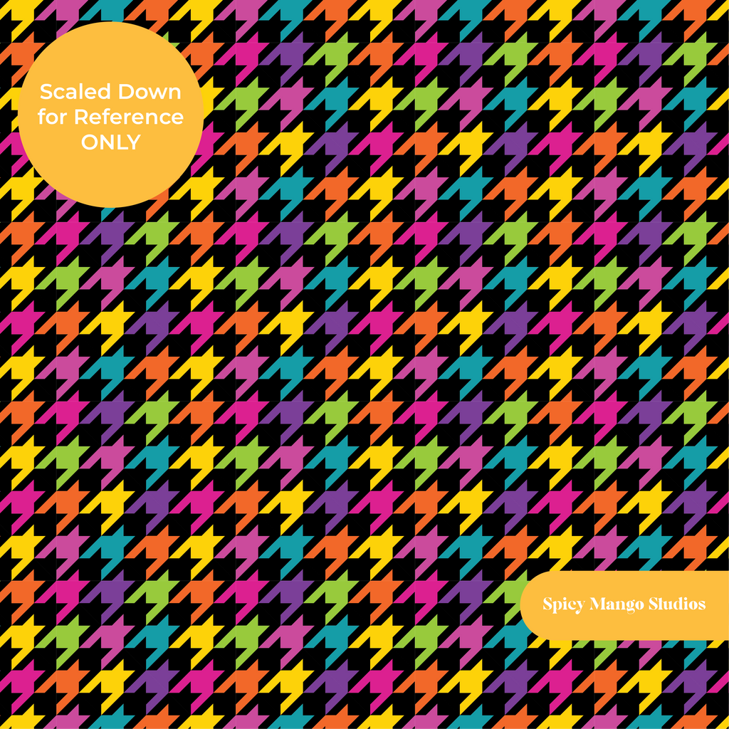 Black Rainbow Houndstooth Seamless Pattern