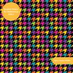 Black Rainbow Houndstooth Seamless Pattern