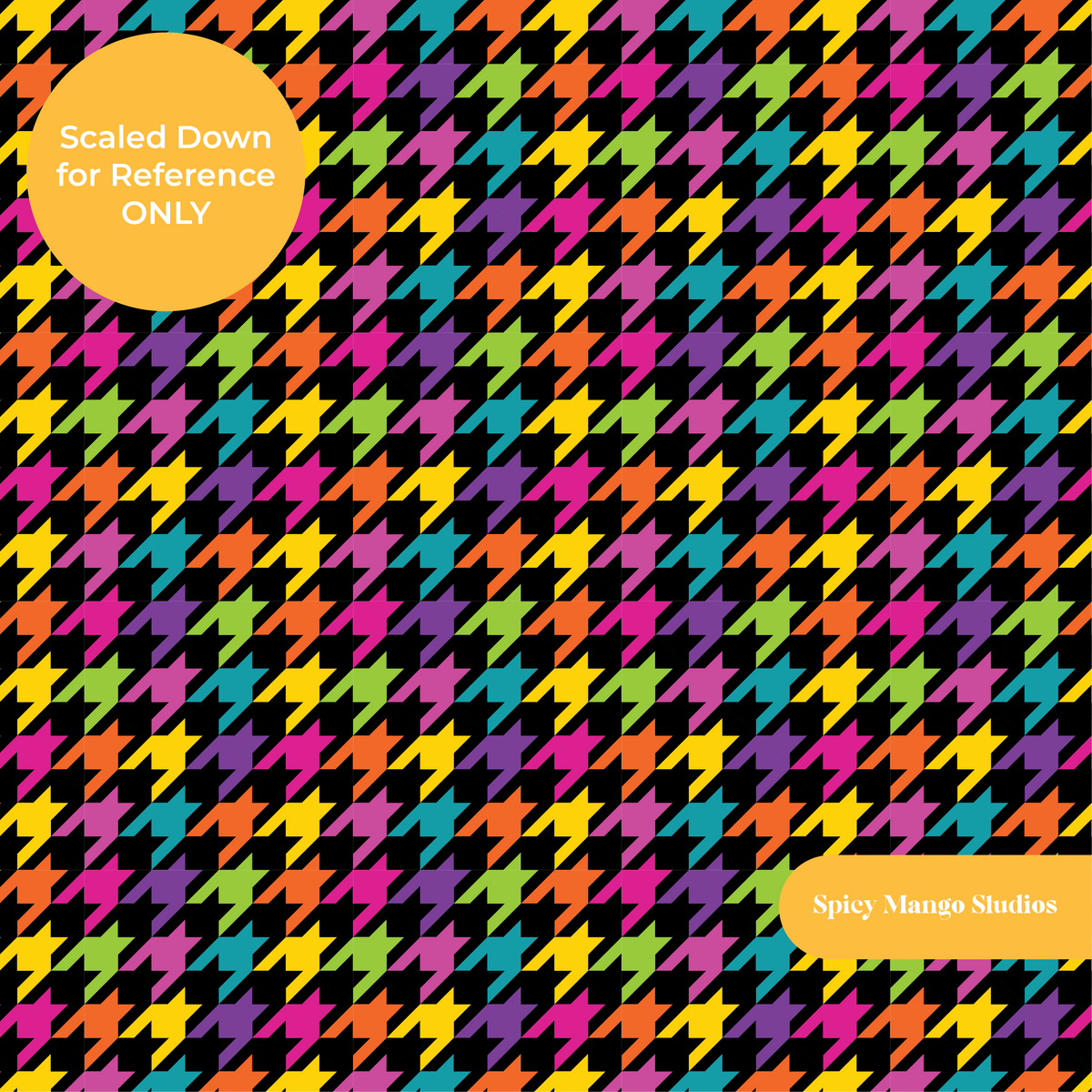 Black Rainbow Houndstooth Seamless Pattern