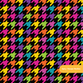 Black Rainbow Houndstooth Seamless Pattern